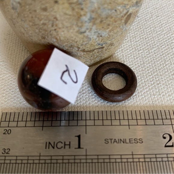 MINI Red Carnelian Crystal Sphere W Wood Stand Chakras Healing Meditation 1/2" - Picture 10 of 10